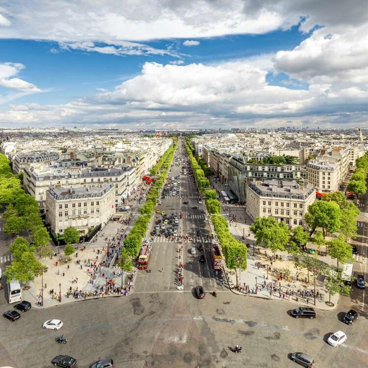 Avenue des Champs-Élysées von oben