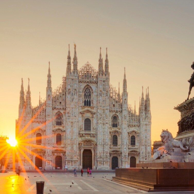 Mailänder Dom bei Sonnenuntergang