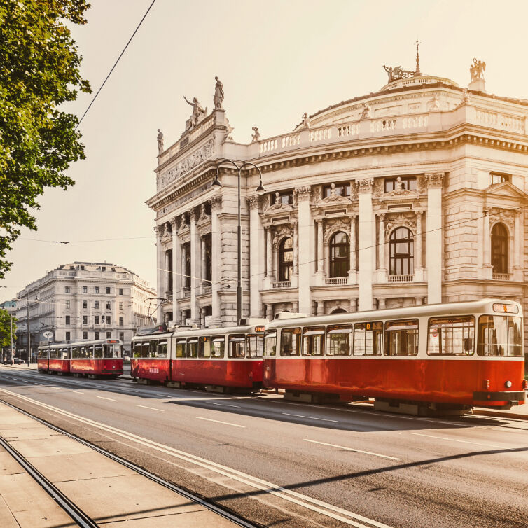 Wien Innenstadt mit Straßenbahn