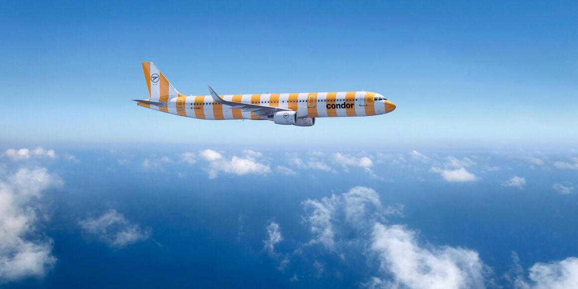 Heute buchen morgen fliegen Condor A321-200 Sunshine Stripes