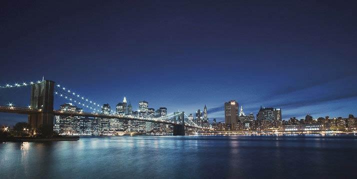 Skyline de Mannhatan, Nueva York, por la noche