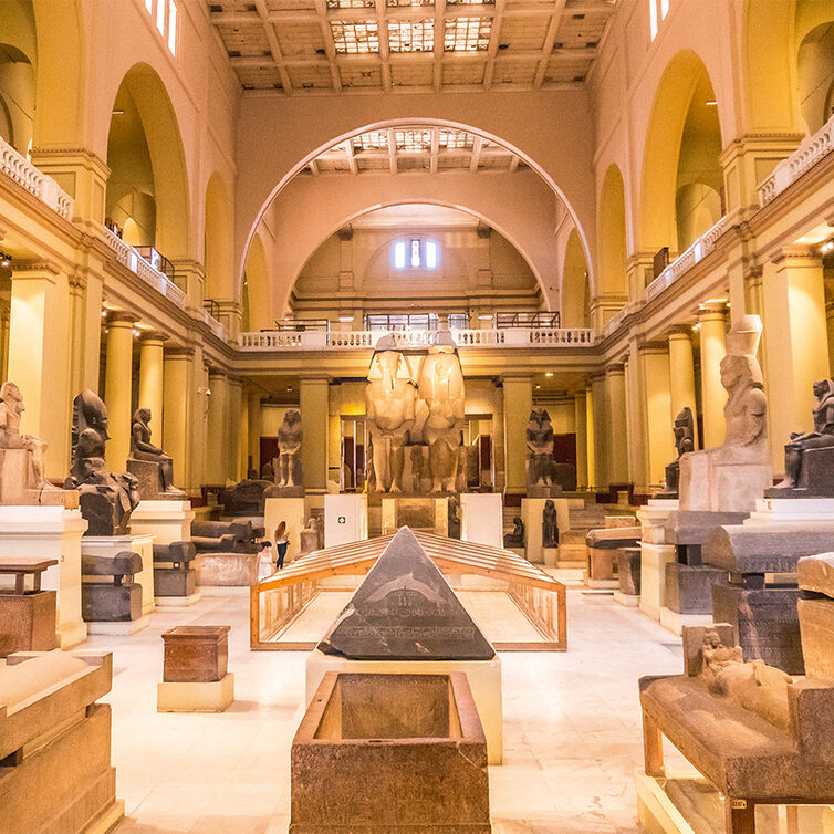 Interior view of the Egyptian Museum, Cairo, Egypt