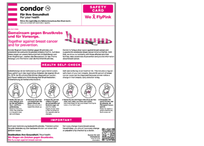 FlyPink Safety Card