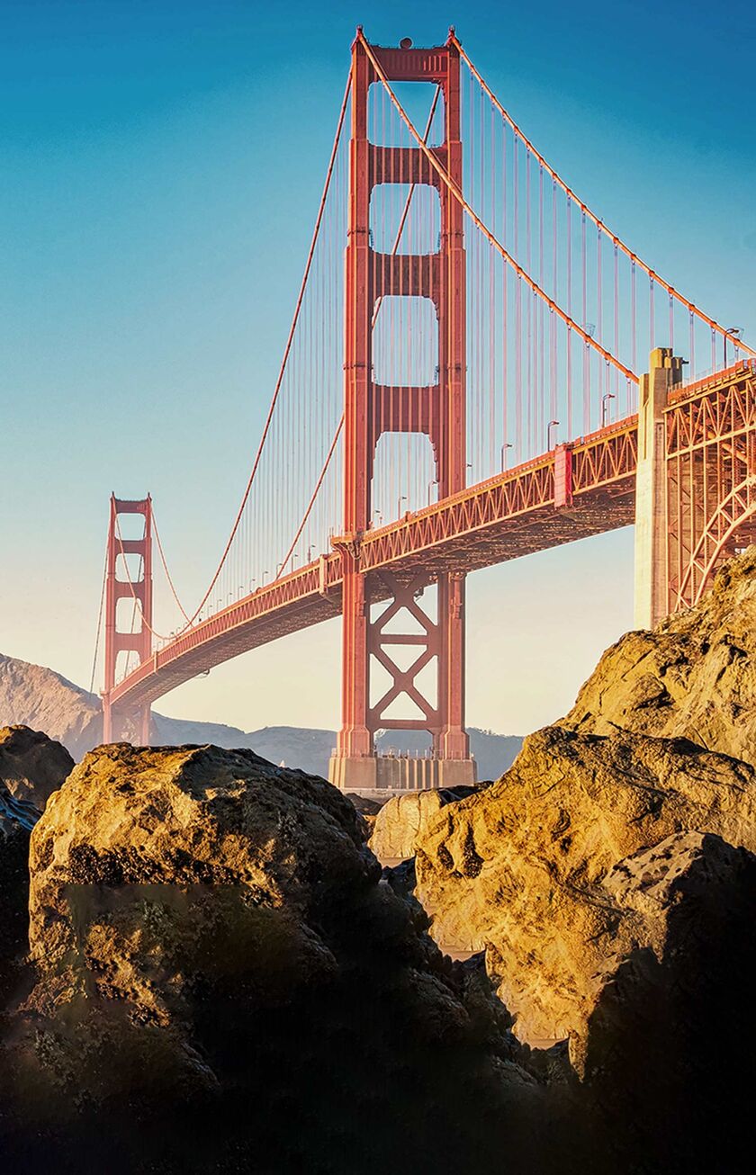 View of the Golden Gate Bridge in San Francisco 
