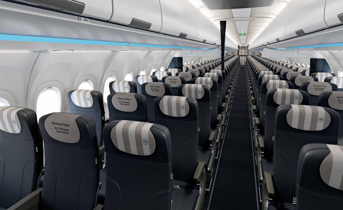 A321neo cabin in striped design