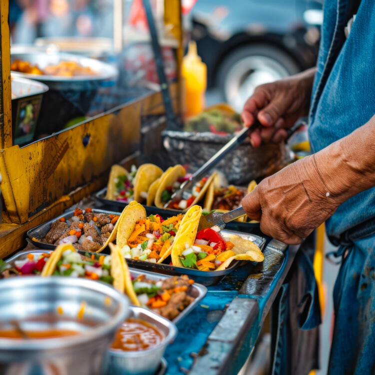 tacos du stand de nourriture