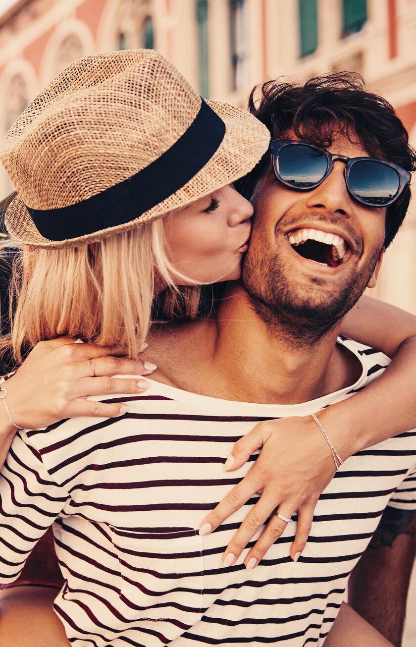 Couple having fun in Italy